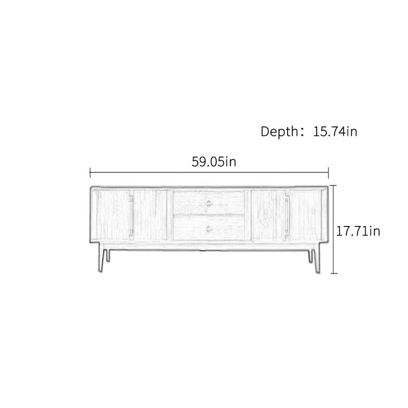Rothbury, H 17,71 po x L 59,05 po x l 15,74 po, Bois naturel