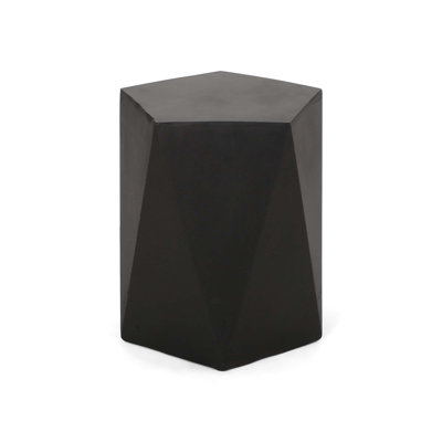 Geometric Outdoor Side Table with Lightweight Concrete Base