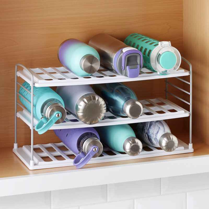 Clear Adjustable 3-Shelf Water Bottle Organizer