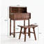 Coiffeuse vintage en noyer de 80 cm avec tabouret