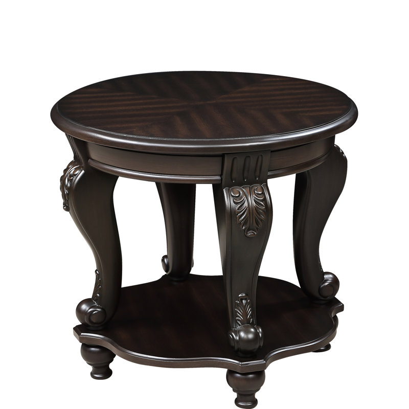 Table de meuble ronde de 22 po, bois massif et tablette, rehaussement du salon, construction facile à mettre en valeur, assemblage simple requis