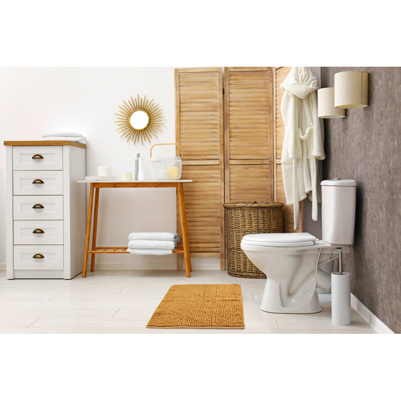 Heloise Non-Slip Bath Rug, 40cm W x 60cm L, Ochre