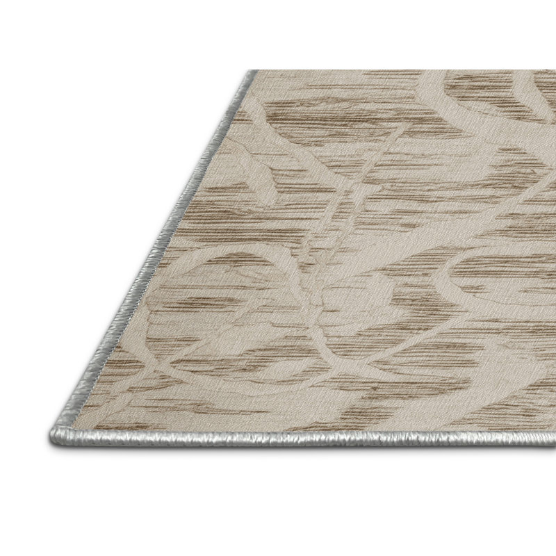 Tapis beige lavable à la machine, Rectangle 4pi x 6 pi