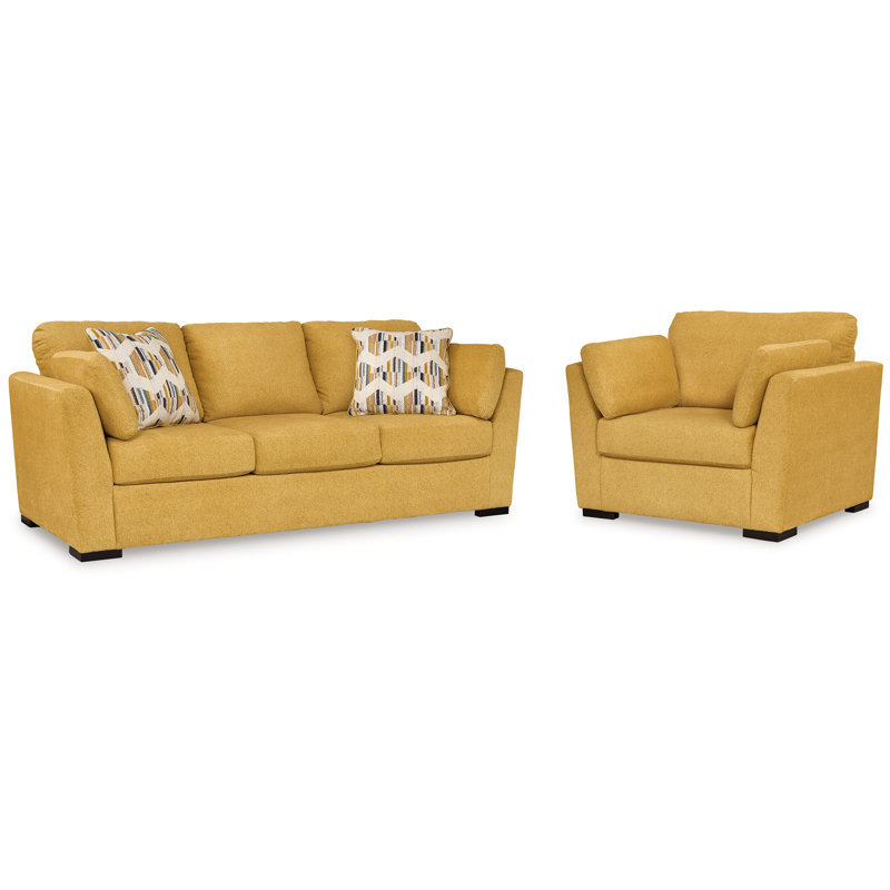 Canapé Keerwick et fauteuil surdimensionné, Jaune