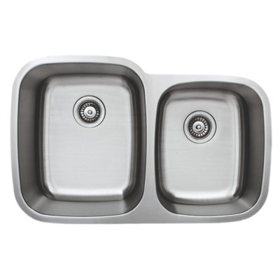 Craftsmen Series 32.13 " L Undermount Double Bowl Stainless Steel Kitchen Sink