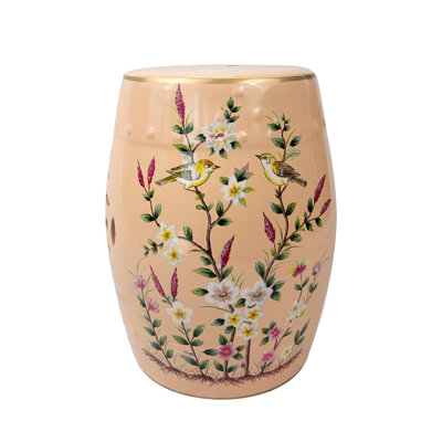 Flower and bird ceramic stool