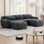 Canapé modulaire en forme de U sans os avec repose-pieds, divan 32 po avec siège en éponge haute densité, tissu moelleux antidérapant, aucun assemblage requis-1061782711