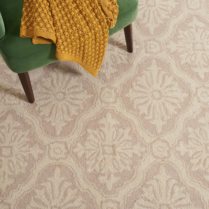 Tapis crème crocheté à la main Taran, Rectangle 6 pi x 9 pi