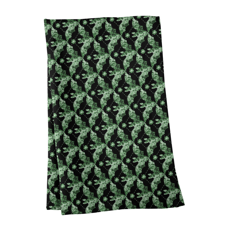 Serviette de thé floral, Sergé de coton, Vert