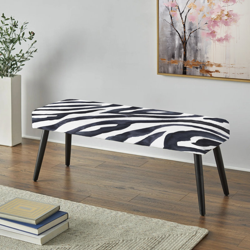 Banc rembourré à imprimé animal Zebra