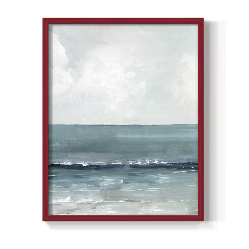 «Teal Seas II», reproduction encadrée - bois massif, H 15 po x l 12 po, Rouge