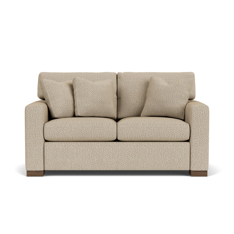 Causeuse à accoudoirs carrés 63 po Anderia, Polypropylène / oléfine beige clair