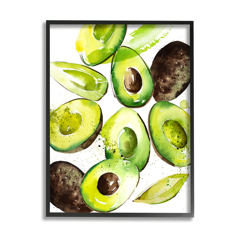 Peinture moderne d'avocat encadrée sur bois par Enya Todd, peinture, Giclée encadrée noir minuit