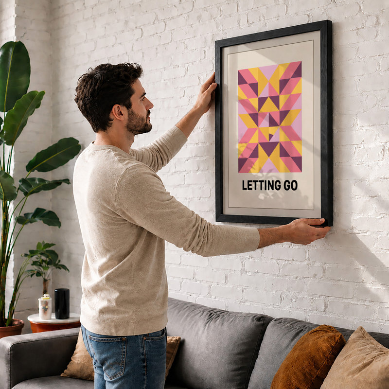 Letting Go Geometric - Print, Black, A4 - 29.7 x 21.0 cm