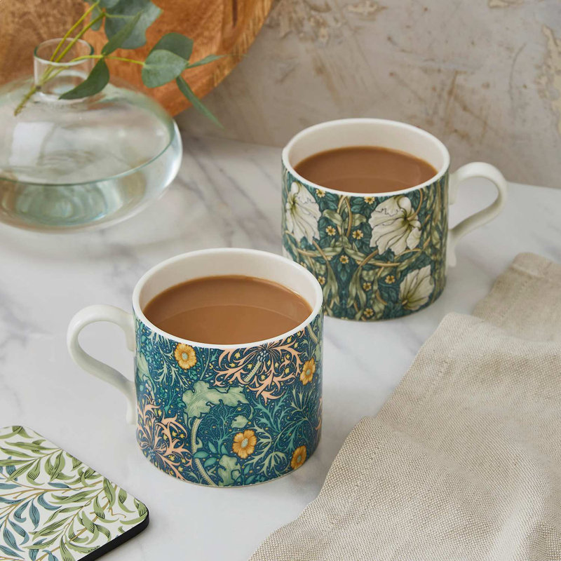 MUGS S/2 SEAWEED & PIMPERNEL