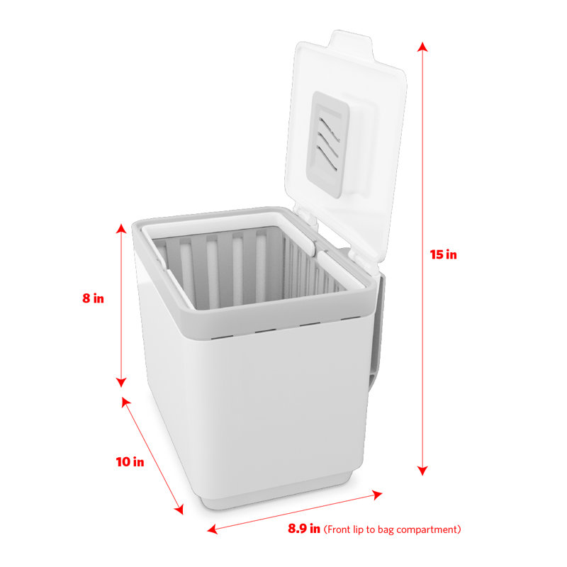 GLAD 1.5 Gallon Kitchen Compost Bin, White