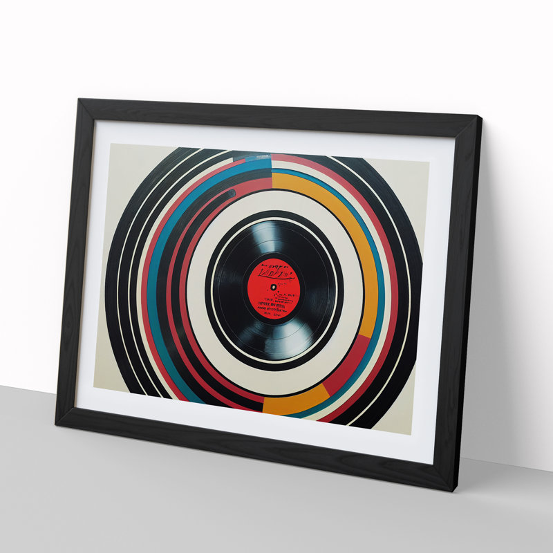 Vintage Vinyl Record Art Vol.3 Abstract - Framed Print, Black, 46cm H x 64cm W x 2cm D