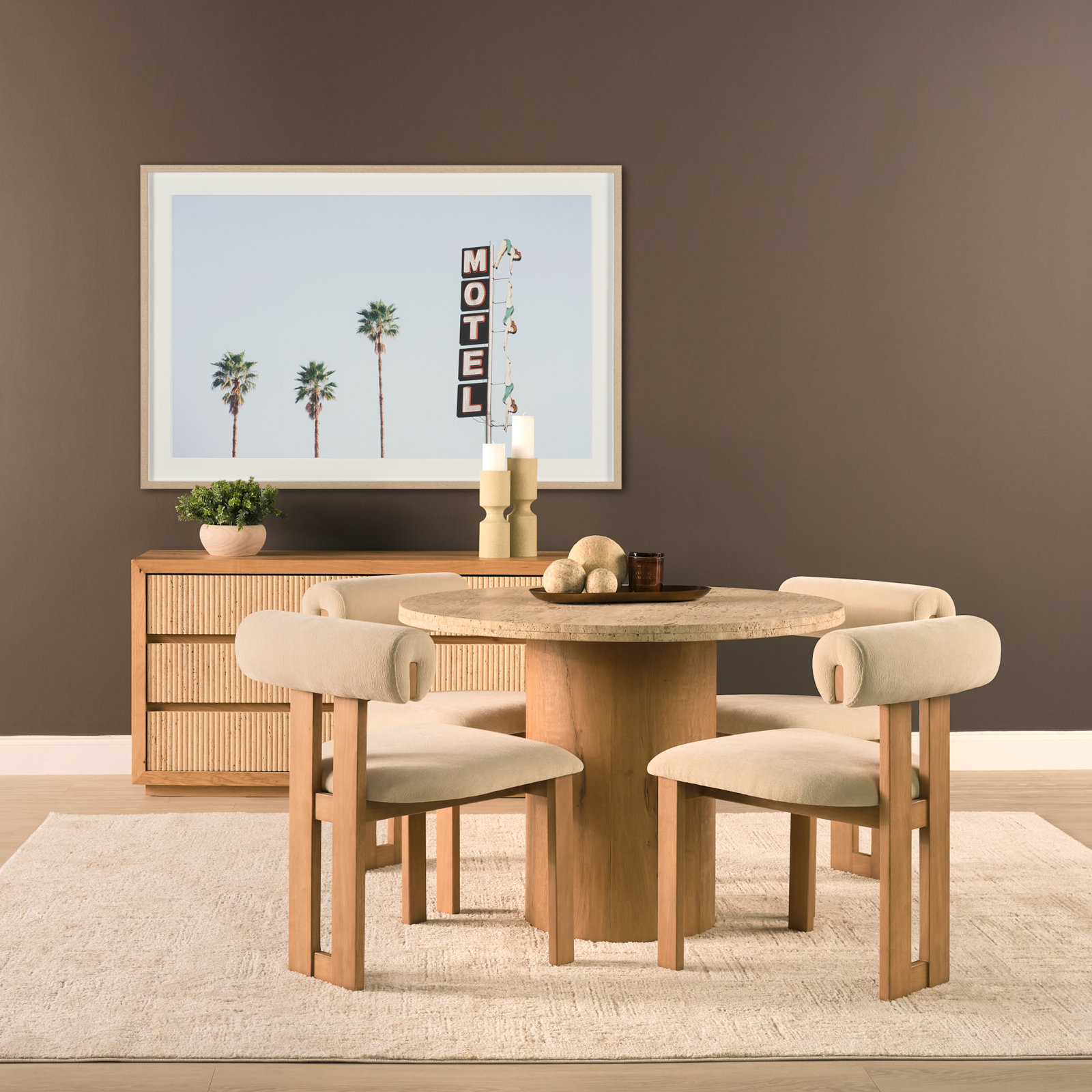 Ardith Oak Dining Chair, Beige, Natural Wood