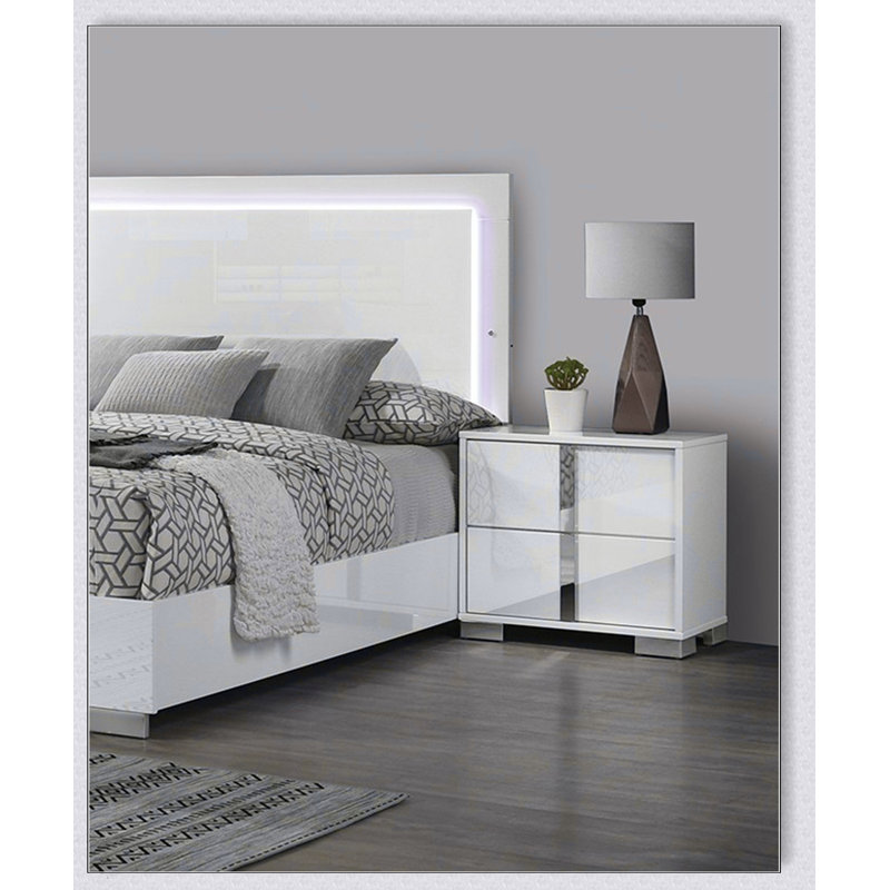 Table de chevet contemporaine classique 1pc, Blanc