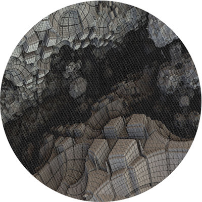 Tapis noir/gris à motifs