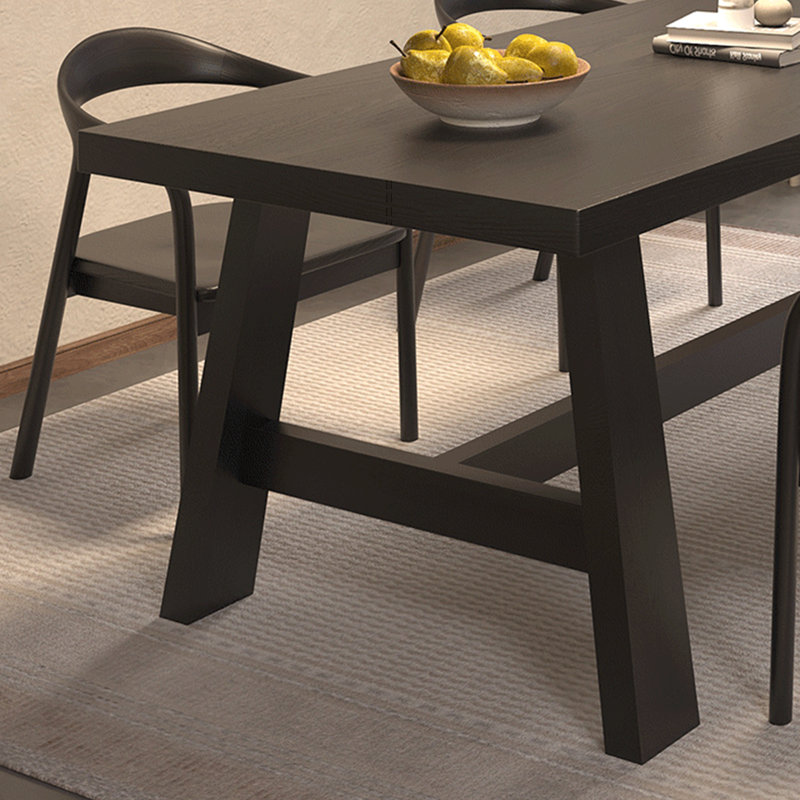 Martravius 6 - Person Pine Solid Wood Solid Wood Top Trestle Dining Set, 29.53"H x 78.74"L x 31.5"W