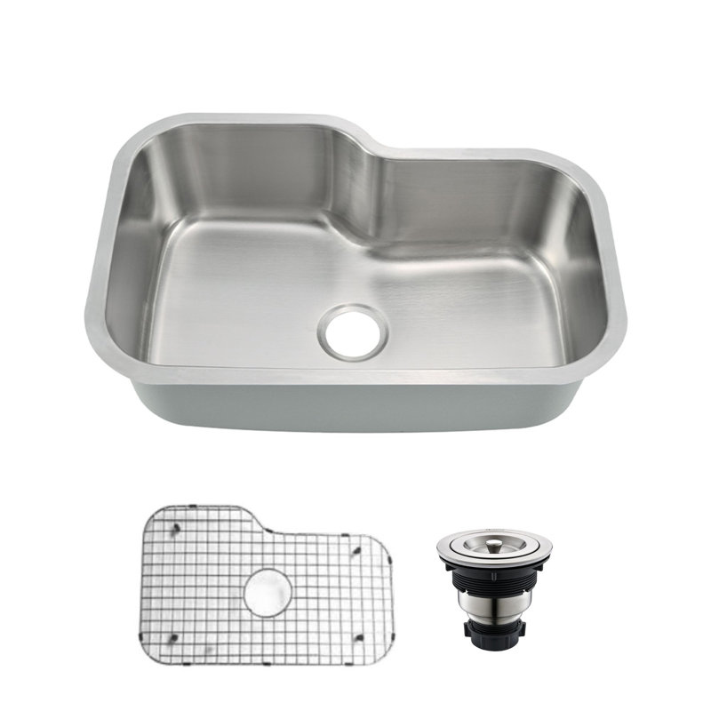 31" Undermount Stainless Steel Single Bowl Kitchen Sink
