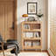 Bibliothèque en bois massif avec porte à rabat en verre et armoire de rangement moderne avec poignées en cuir-653225531-653225510