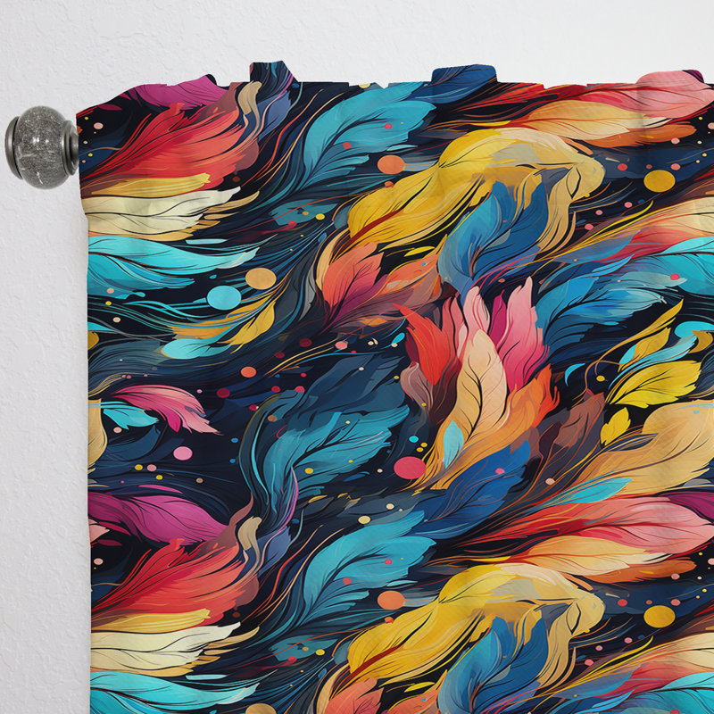 Artistique Boho Blend Motif Boho I - Rideau Glam - Velours obscurcissant - 1 panneau, L 52 po x L 63 po