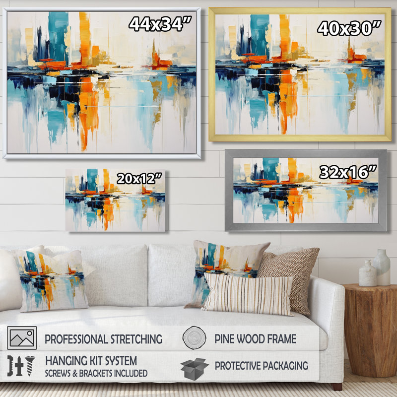 «Fall rain in New York City II», décor d'art mural paysage urbain, Toile avec cadre flottant noir