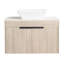 Meuble-lavabo flottant de conception moderne avec lavabo en céramique, fixation murale avec porte à fermeture en douceur, assemblage facile, colis de 2 pièces
