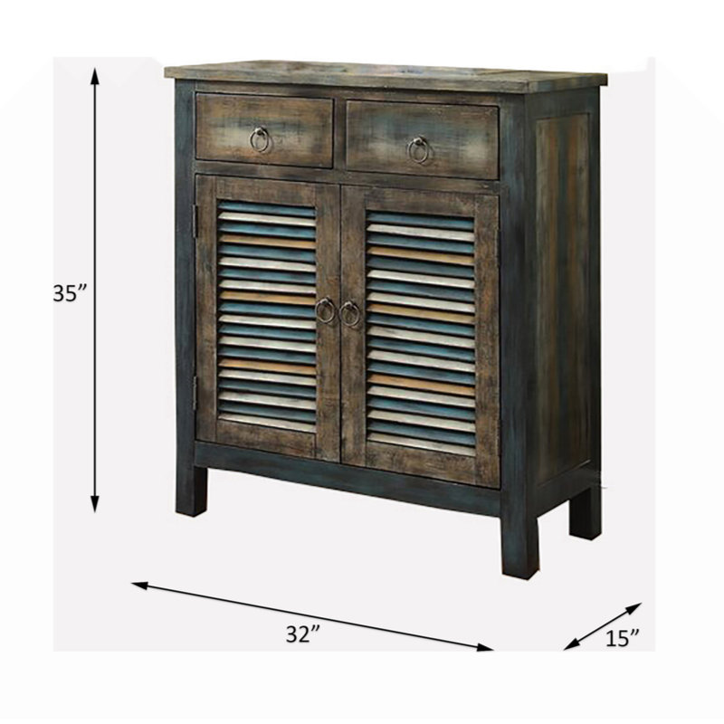 Glancio Console Table In Antique  & Teal 97253