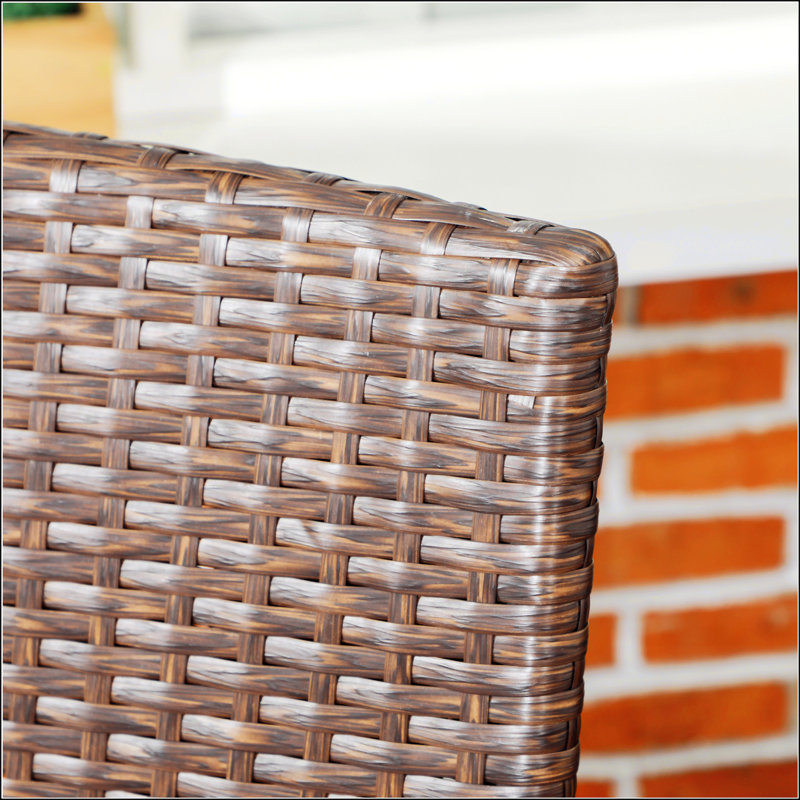 Ensemble de 2 chaises de patio en osier avec accoudoirs et dossier pour patio