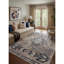 Tapis bleu / beige de style sud-ouest 4 pi x 6 pi (3 pi 9 po x 5 pi 6 po) à motif de tapis Nava, tapis contemporain, à poils courts et résistant aux taches-818623399