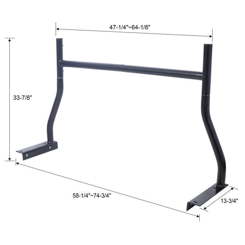 Support universel pour camionnette 650 lb - 2 niveaux, noir, s'adapte à la plupart des lits de camion