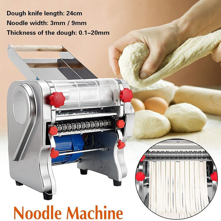 Electric Pasta Maker Noodle Maker Pasta Making Machine Dough Roller Cutter  Thickness Adjustable Stainless Steel US 110V 135w 3 Blades Type 2.5mm