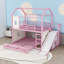 Lit superposé en métal avec glissade, bande lumineuse à DEL, tablettes et garde-robe ouverte-1062722284-1062722291