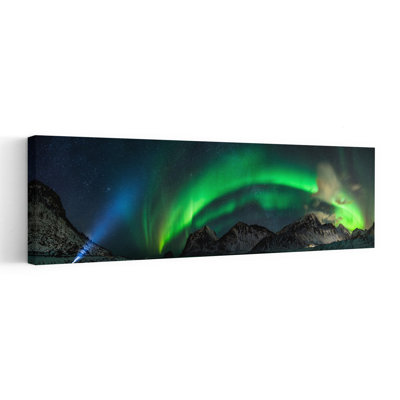 Northern Lights Winter Glow by Dr. Nicholas Roemmelt - Wrapped Canvas Panoramic Print
