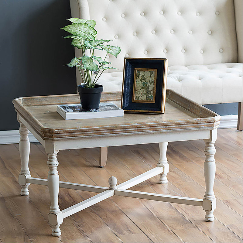Table de bout à plateau carré Cosette, H 19 po x l 33 po x P 33 po