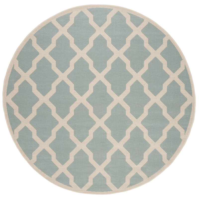 Ferrill Linden 100 Performance Geometric Rug, Round 6'7"