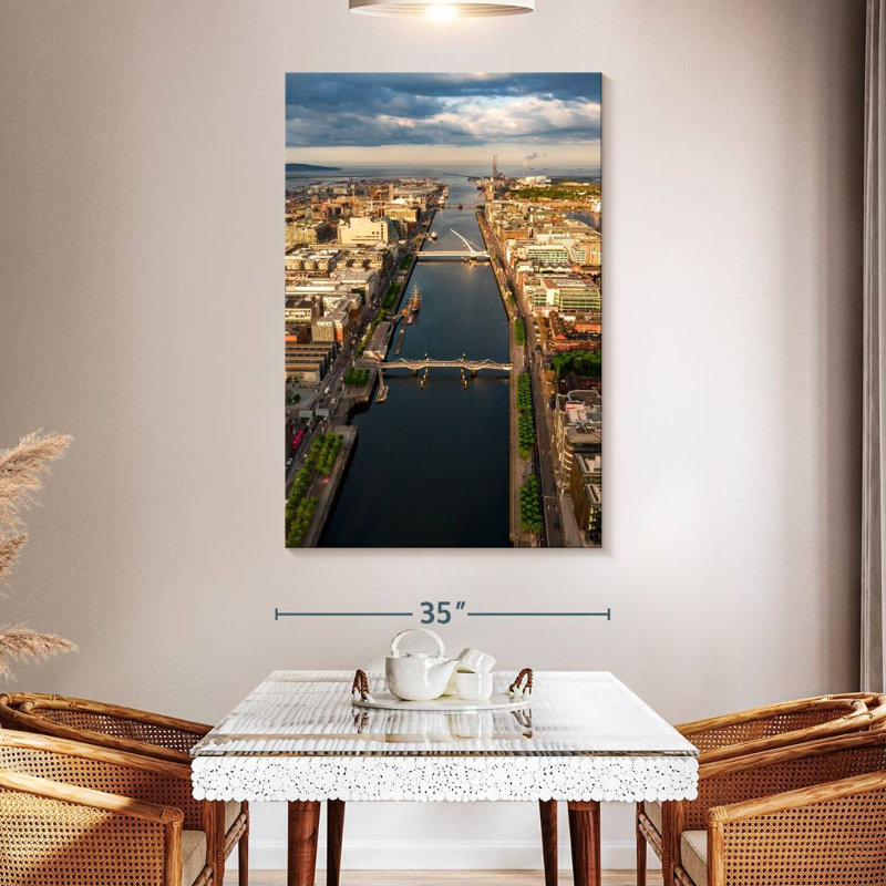 Aime Dublin Docklands Aerial View, 51" H x 34" W