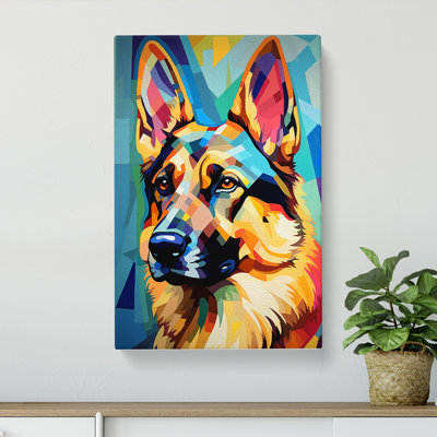 German Shepherd Constructivism - Wrapped Canvas