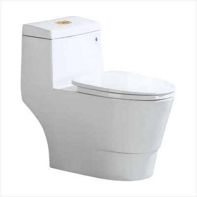 1.28 GPF Elongated Comfort ADA Height One Piece Dual-Flush Toilet with Soft-Closing Seat,MAP Flushing 1000G
