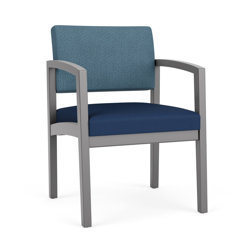 Chaise d'invité en bois Lenox, Étain, BACK: Blueprint Denim; SEAT: PP Imperial Blue