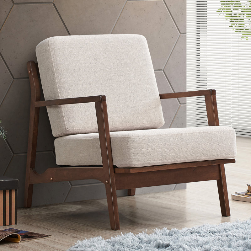 Jasper Upholstered Modern Armchair, Beige 100% Polyester