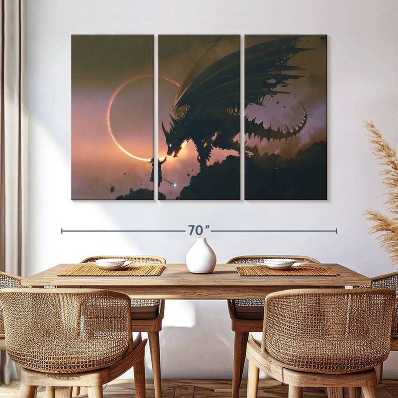 Kelan Taming The Dragon, 42" H x 65" W