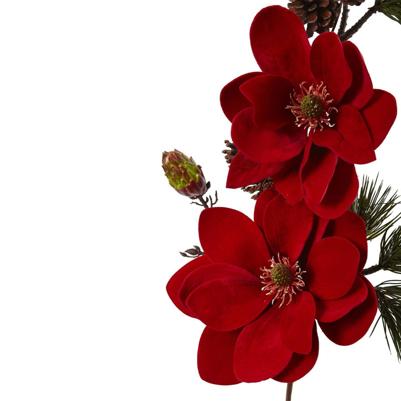 Magnolia and Pine Artificial Flower