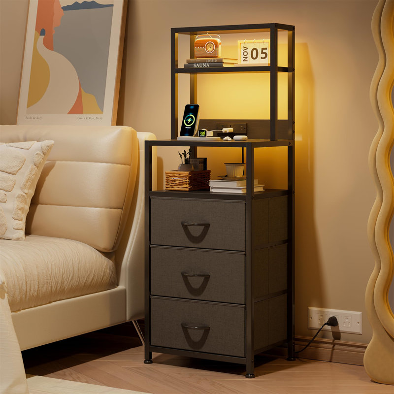 41cm W Metal Bedside Table