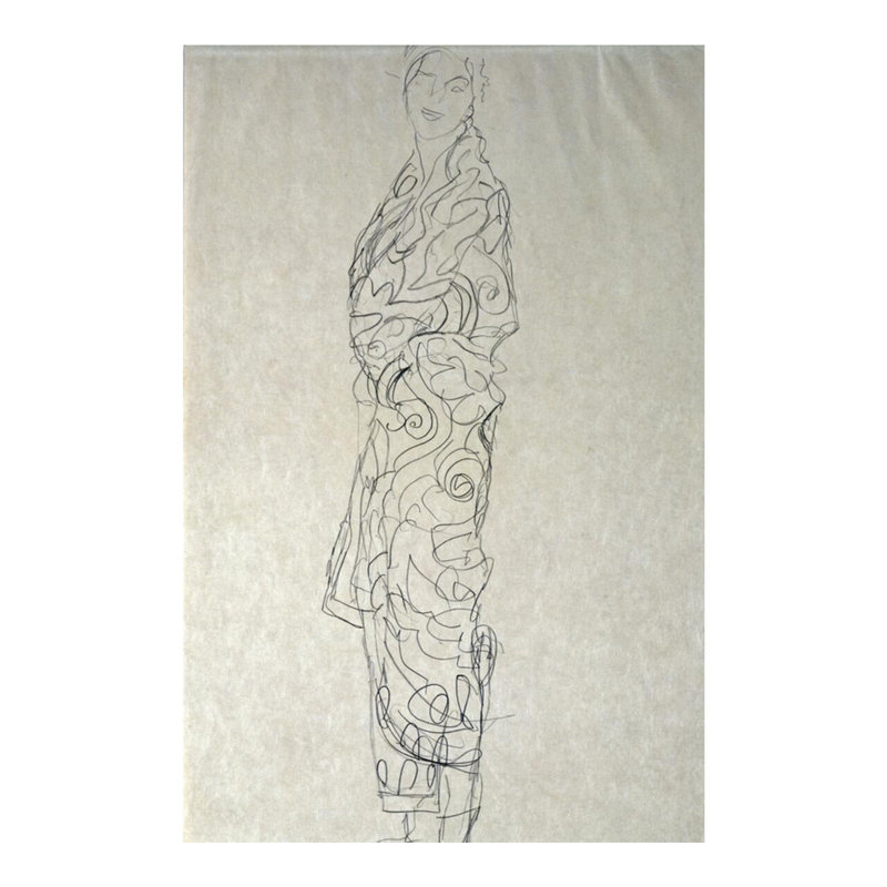 «Woman In a Kimono» par Gustav Klimt - Impression giclée, H 20 po x l 16 po
