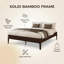 Base de lit plateforme en bambou massif de 15 pouces de hauteur avec support en métal, base en lattes de bois minimaliste moderne, aucun sommier tapissier requis, sans bruit, assemblage facile-640590555-640590559
