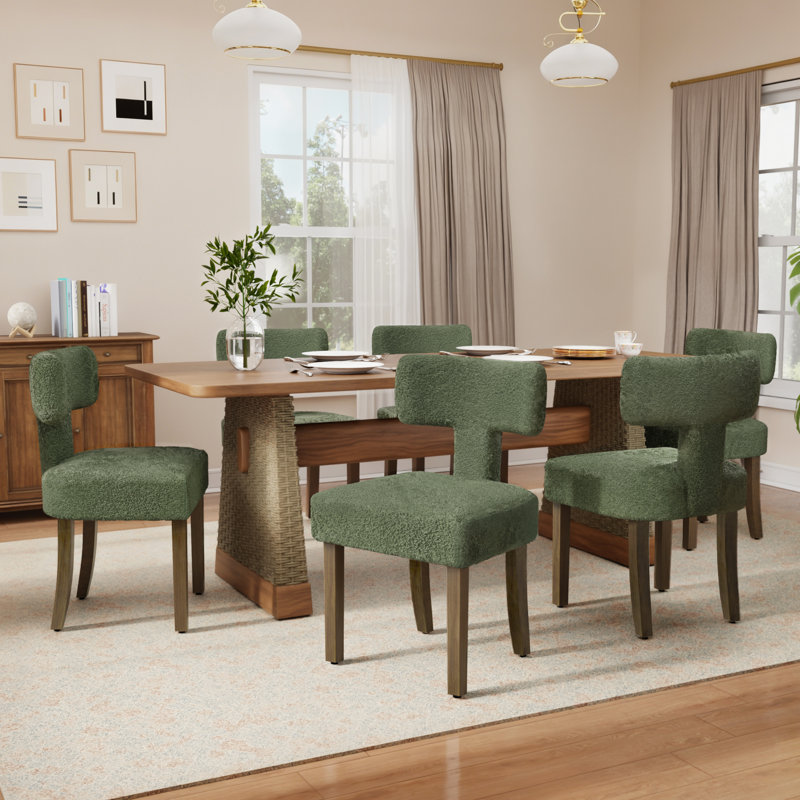 Ensemble de chaises de salle à manger rembourrées Modern, Vert